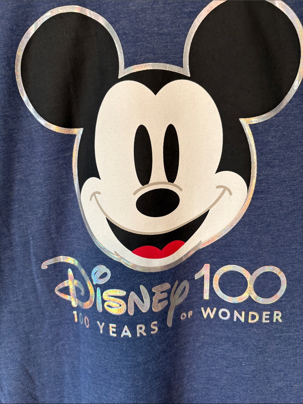 Disney Navy Blue Mickey 100 Anniversary Graphic Tee - Size M - Picture 4 of 8
